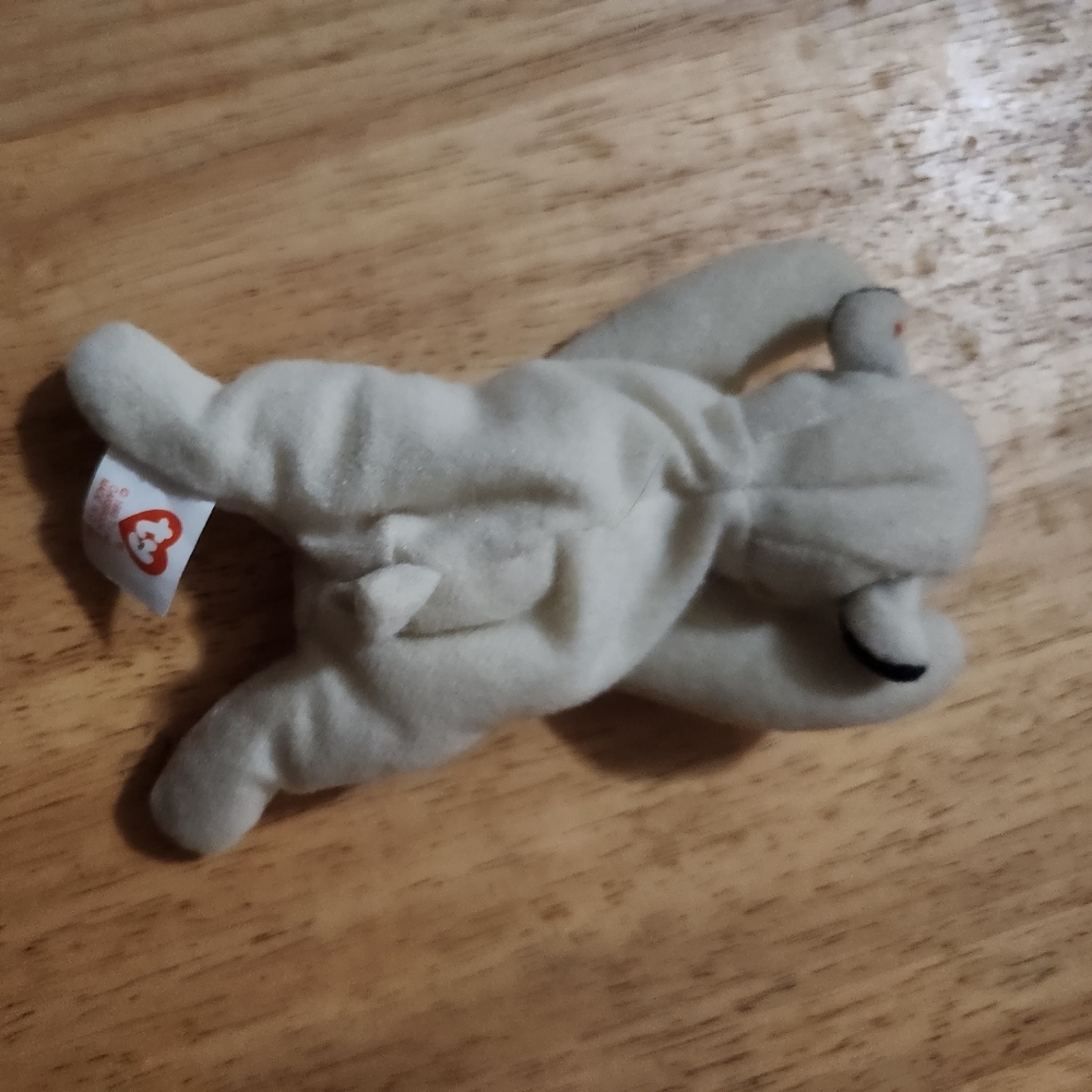 1993 Ty Teenie Beanie WHITE CAT BROWN MUZZLE (name Unknown)